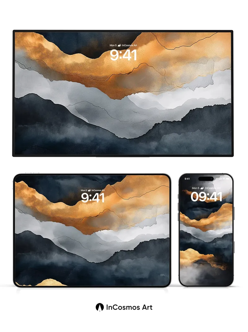 Stormlight Mirage Wallpaper with Golden Veins