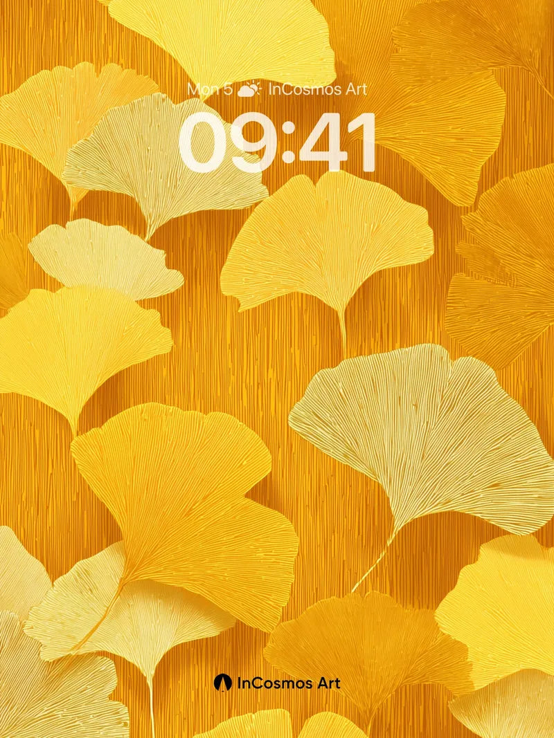 Golden Ginkgo Wallpaper with Sunlit Veins wallpaper for iPhone, iPad & Mac