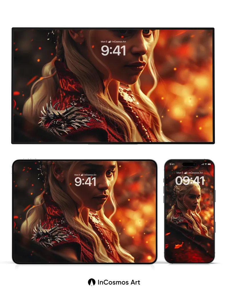 Ember-Crowned Wallpaper with Dragonfire Weave