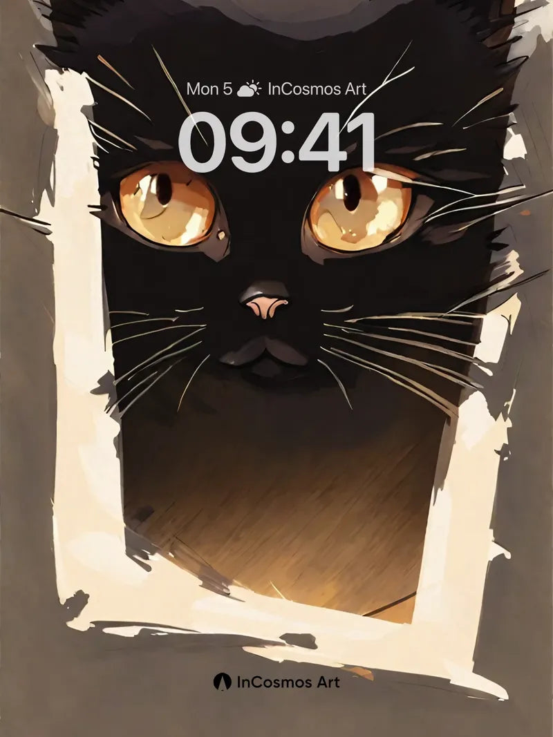 Whispering Shadow Wallpaper with Golden Gaze