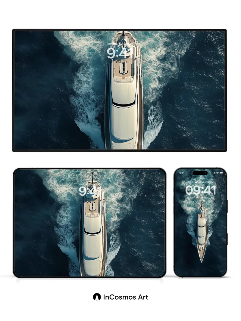 Silken Voyage Wallpaper with Oceanic Trails