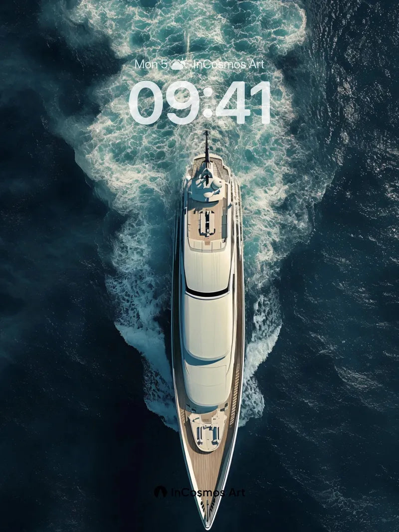 Silken Voyage Wallpaper with Oceanic Trails