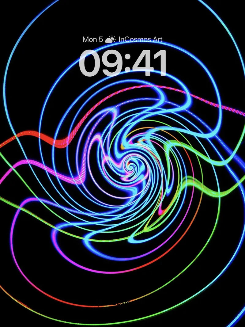 Neon Vortex Wallpaper with Cosmic Swirls