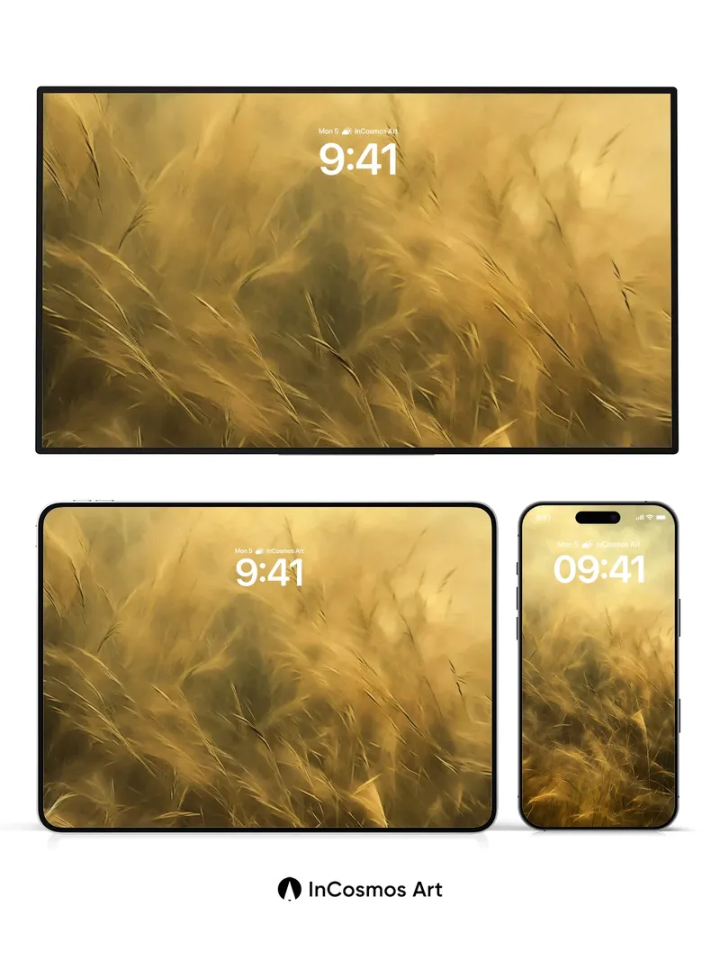 Golden Hush Wallpaper with Whispering Grass