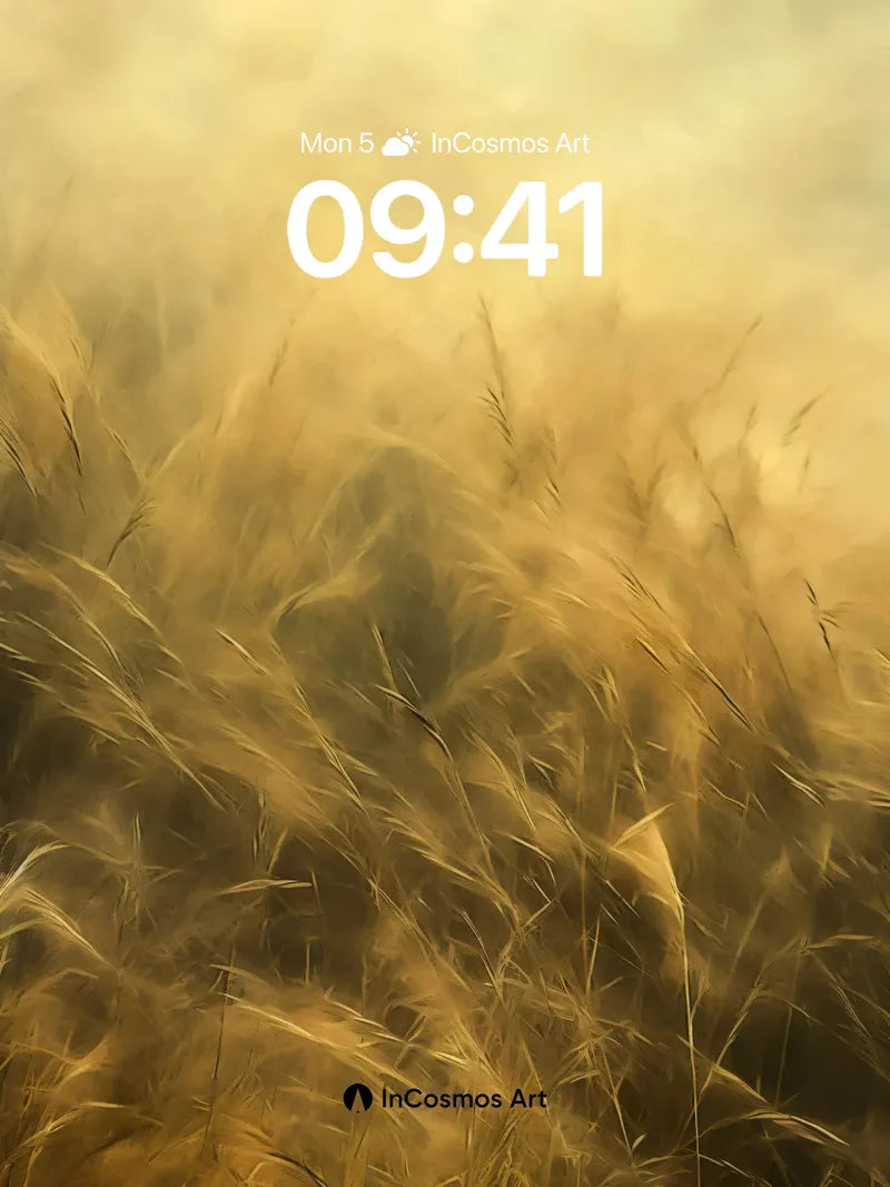 Golden Hush Wallpaper with Whispering Grass wallpaper for iPhone, iPad & Mac
