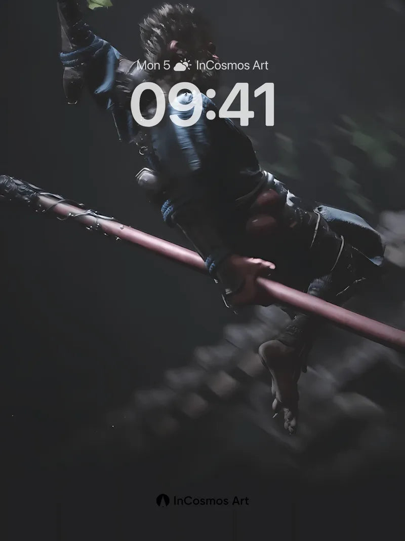 Shadowed Leap Wallpaper with Floating Light