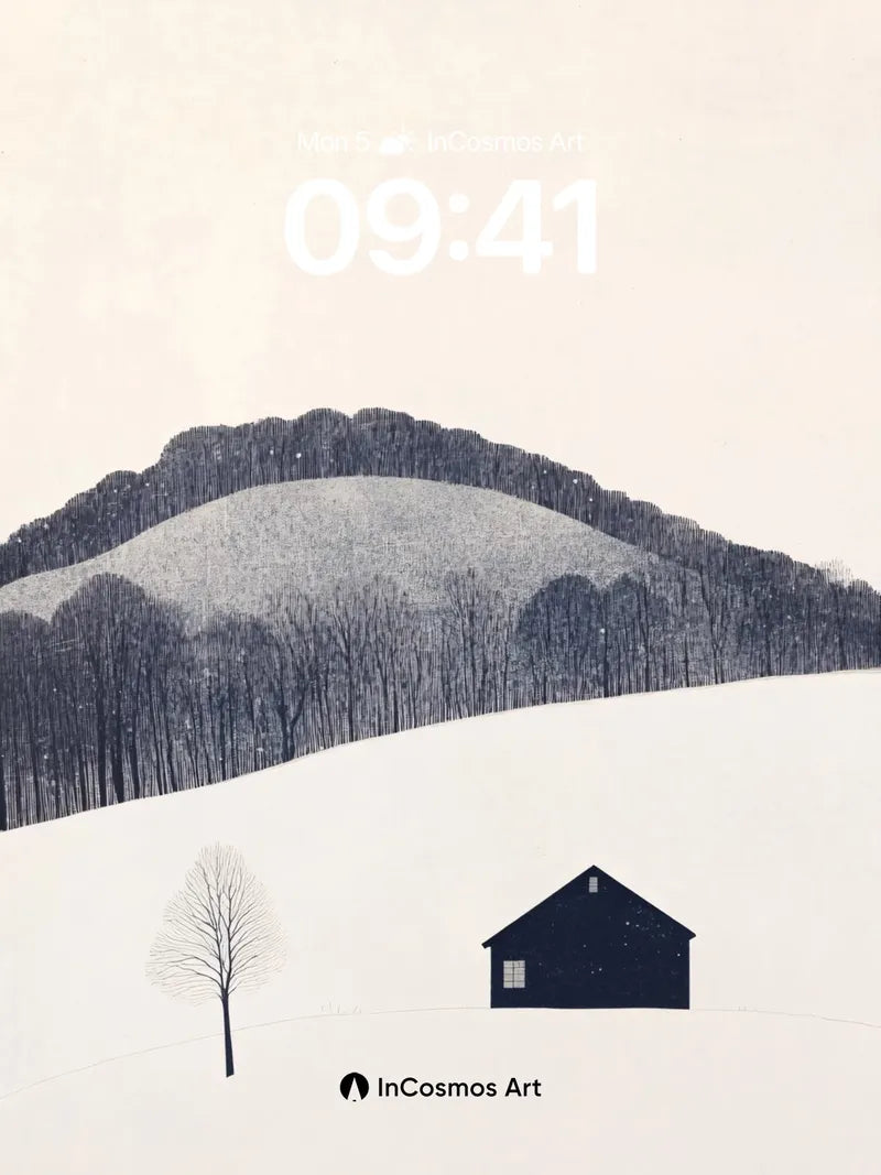 Silent Snowdrift Wallpaper with Midnight Hut wallpaper for iPhone, iPad & Mac
