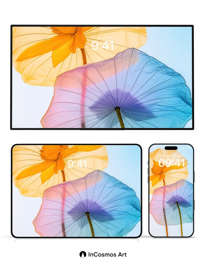 Luminous Petal Wallpaper with Ethereal Veil