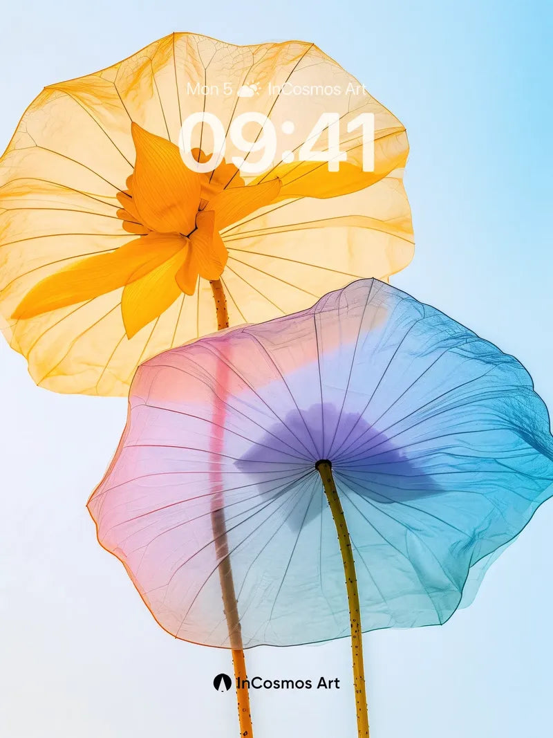 Luminous Petal Wallpaper with Ethereal Veil