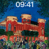 Lively Crimson Canvas Wallpaper with Whimsical Figures wallpaper for iPhone, iPad & Mac