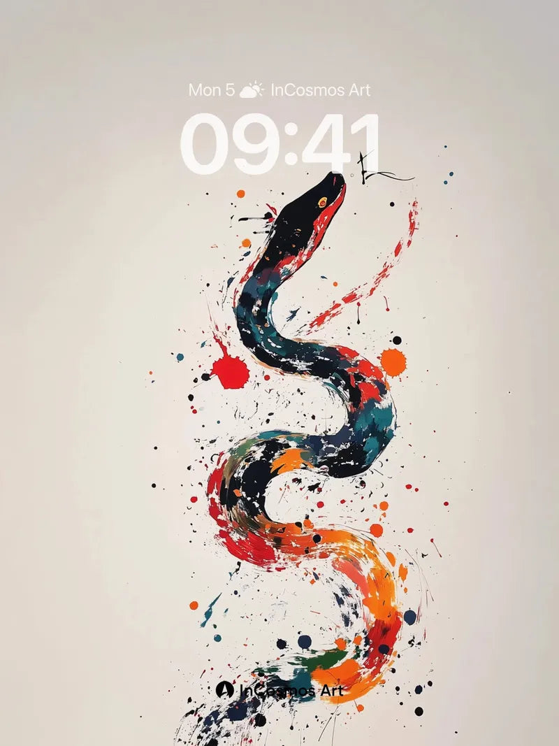 Crimson Coil Wallpaper with Ink Splatter Soul wallpaper for iPhone, iPad & Mac