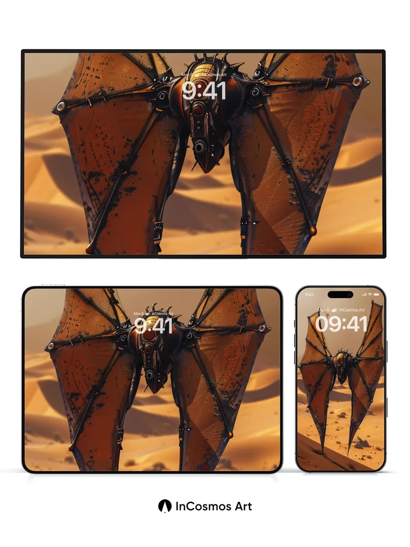 Desert Mechanic Wallpaper with Winged Steel