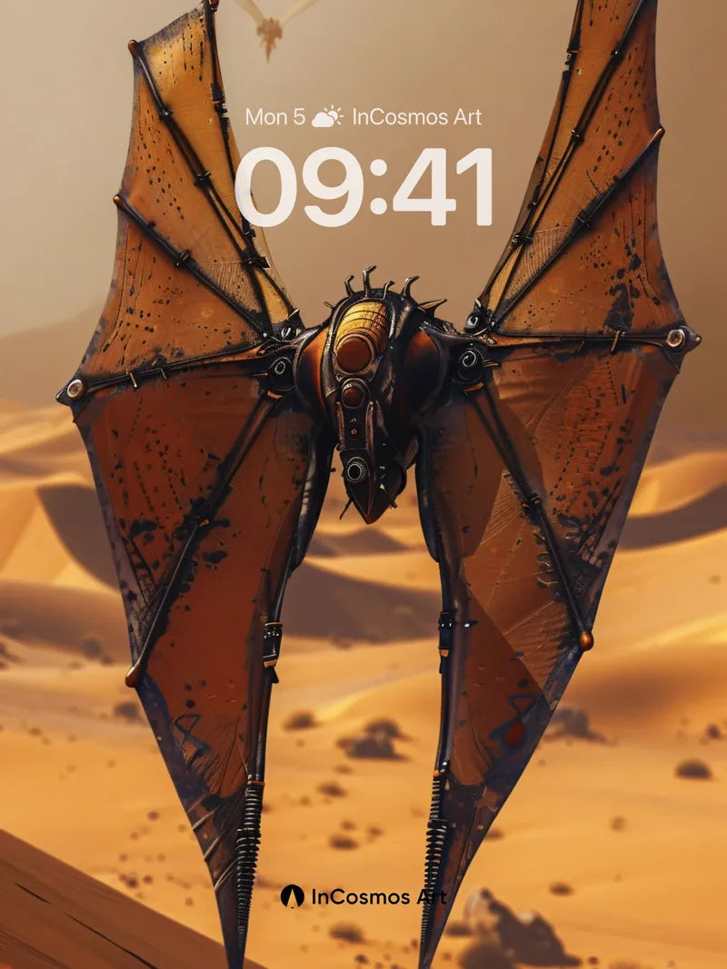 Desert Mechanic Wallpaper with Winged Steel