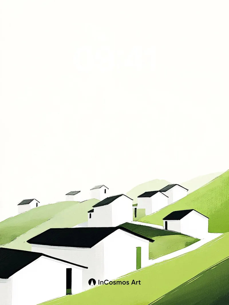 Serenity Hillside Wallpaper with Whispering Roofs