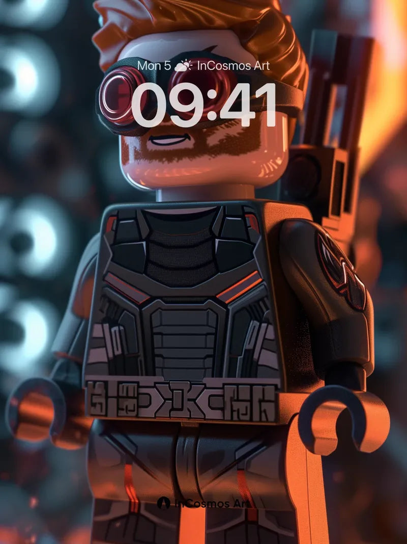 Neon Pulse Wallpaper with LEGO Hero Glow