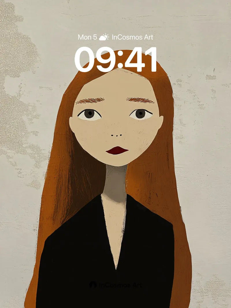 Stillness of Crimson Hair Wallpaper with Textured Hush wallpaper for iPhone, iPad & Mac