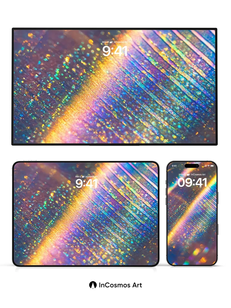 Prismatic Pulse Wallpaper with Liquid Light