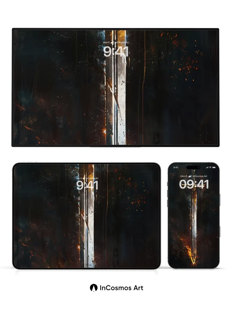 Blazing Steel Wallpaper with Ember Veins