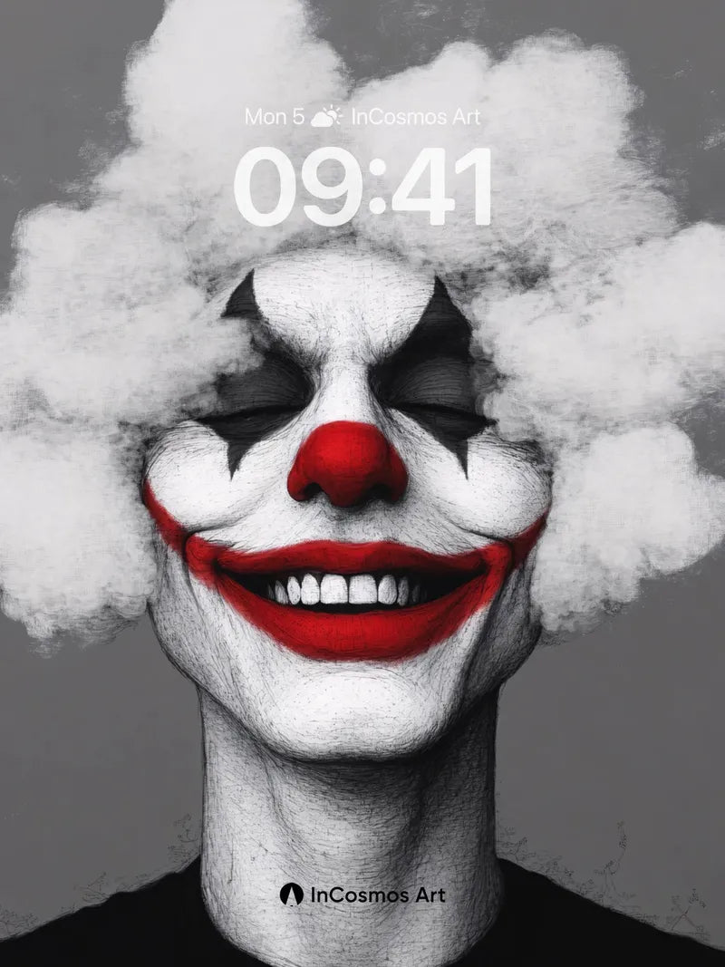 Smiling Shadow Wallpaper with Cloud Hair wallpaper for iPhone, iPad & Mac