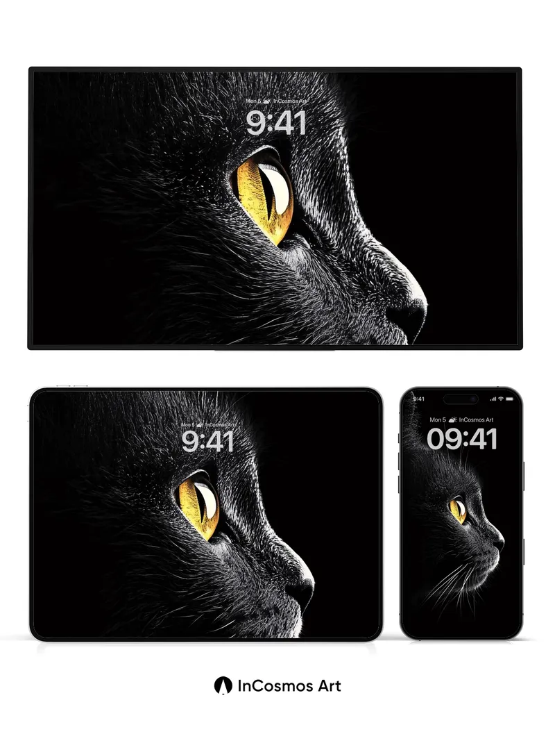 Shadowed Gaze Wallpaper with Golden Eyes