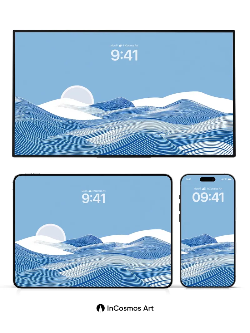 Serenity Wave Wallpaper with Whispering Lines