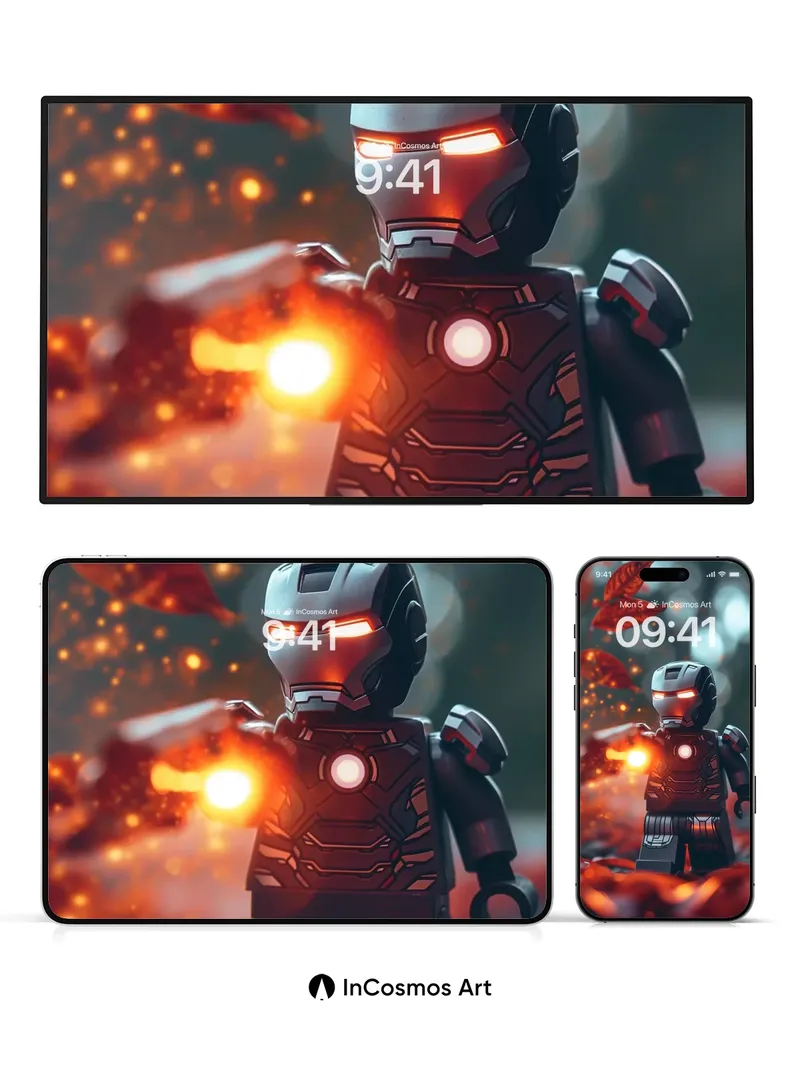 Autumn Ember Wallpaper with LEGO Iron Man