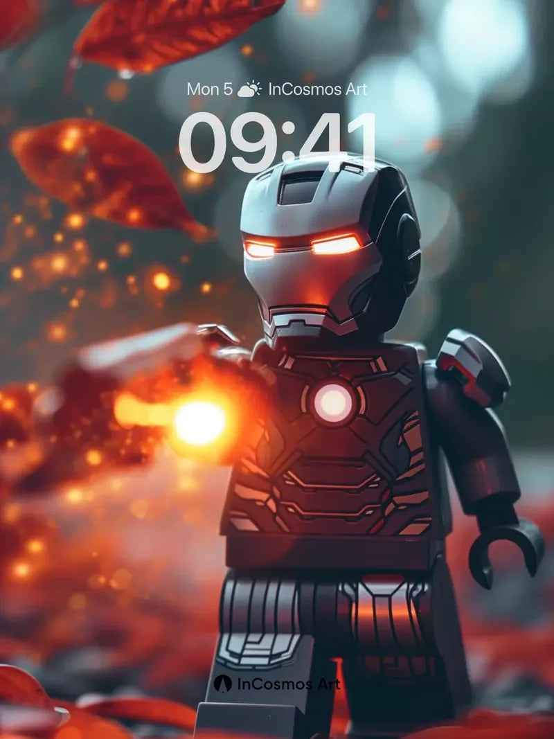 Autumn Ember Wallpaper with LEGO Iron Man
