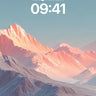Crimson Dawn Wallpaper with Frozen Peaks wallpaper for iPhone, iPad & Mac