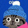 Whimsical Winter Cat Wallpaper with Knit Hat Charm wallpaper for iPhone, iPad & Mac