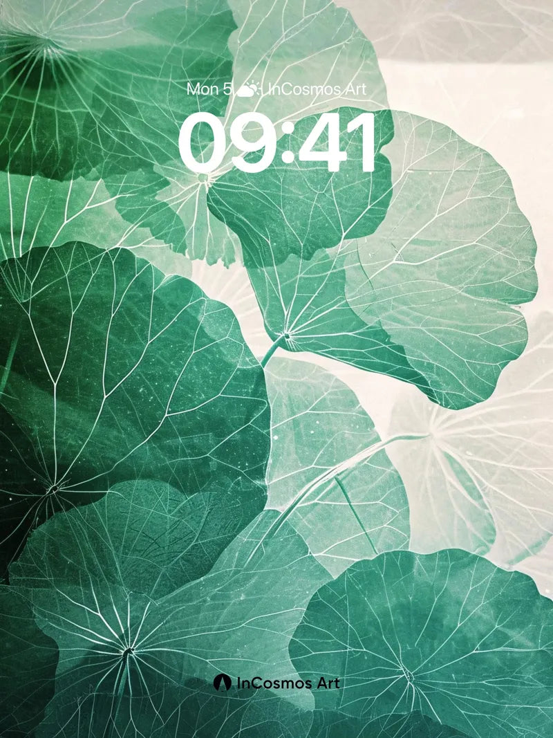 Emerald Veil Wallpaper with Breathable Leaves wallpaper for iPhone, iPad & Mac