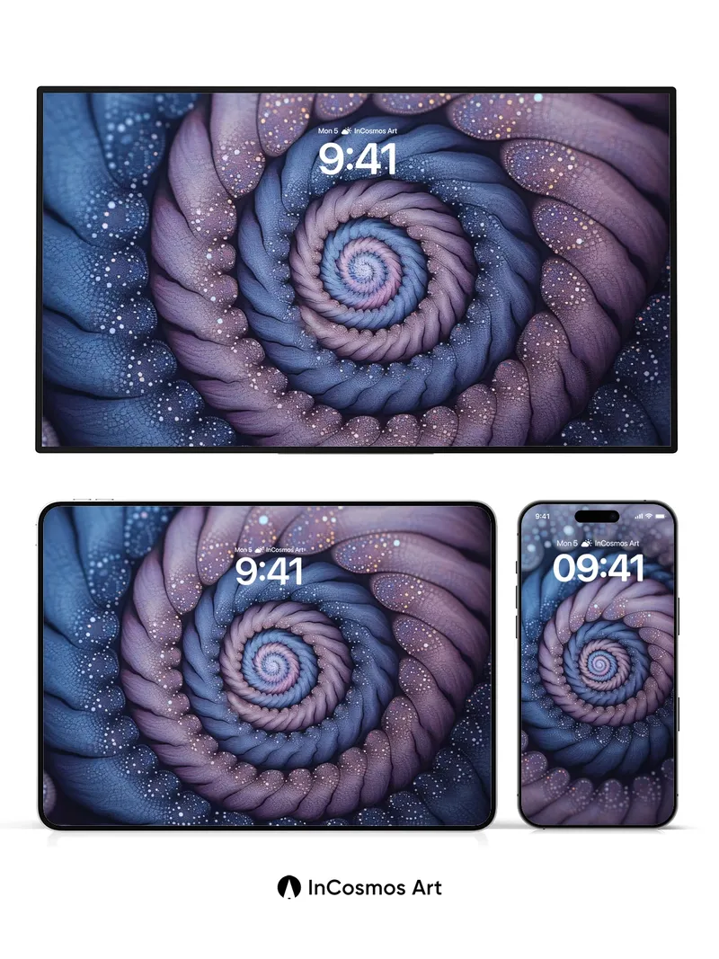 Spiral Lullaby Wallpaper with Starlight Veins