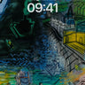 Whimsical Riverbank Wallpaper with Cubist Echoes wallpaper for iPhone, iPad & Mac
