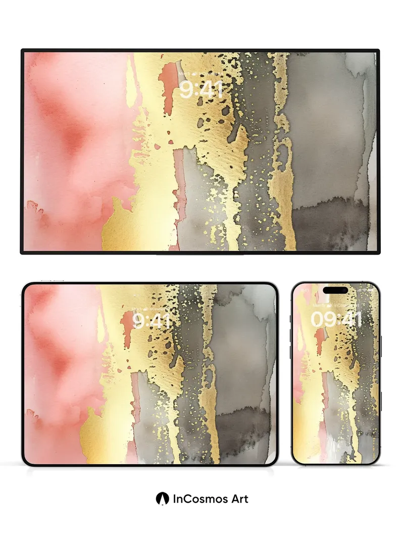 Golden Veil Wallpaper with Smoke and Light