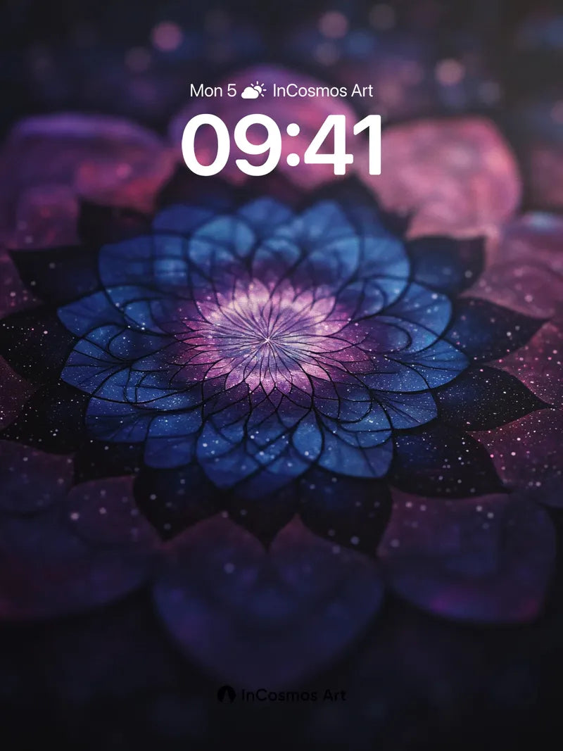 Cosmic Lotus Wallpaper with Starlight Veins wallpaper for iPhone, iPad & Mac
