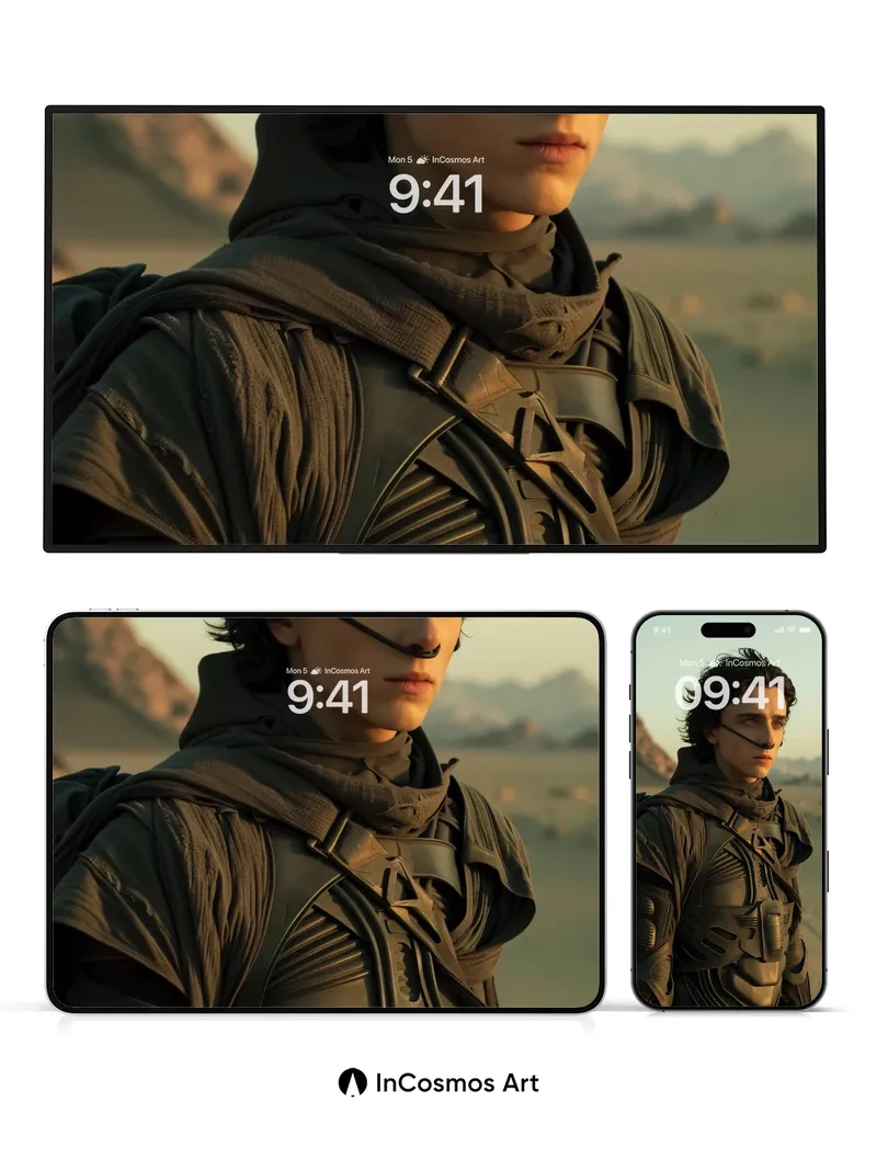 Desert Echo Wallpaper with Sand-Carved Armor