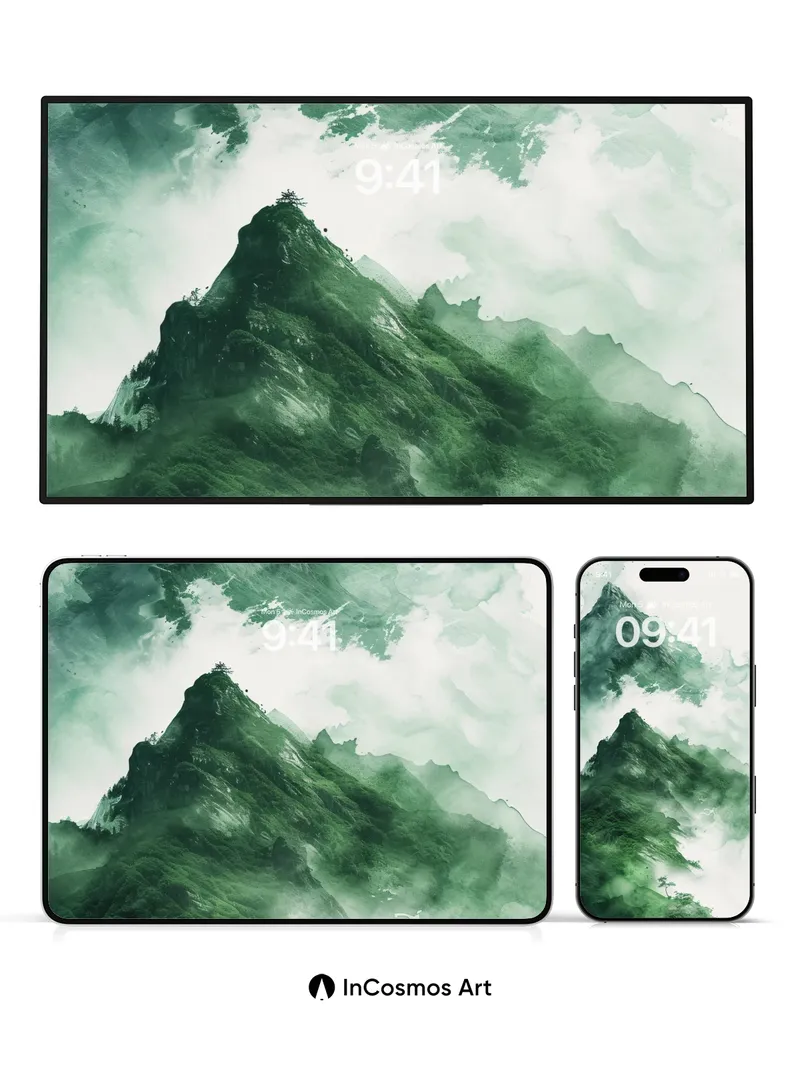 Serenity Peak Wallpaper with Floating Forests