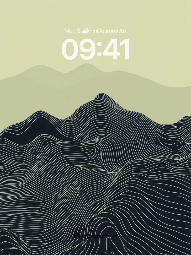 Silent Contour Wallpaper with Topographic Lines