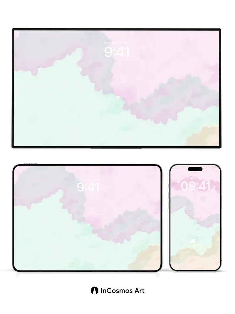 Pastel Hush Wallpaper with Whispering Clouds