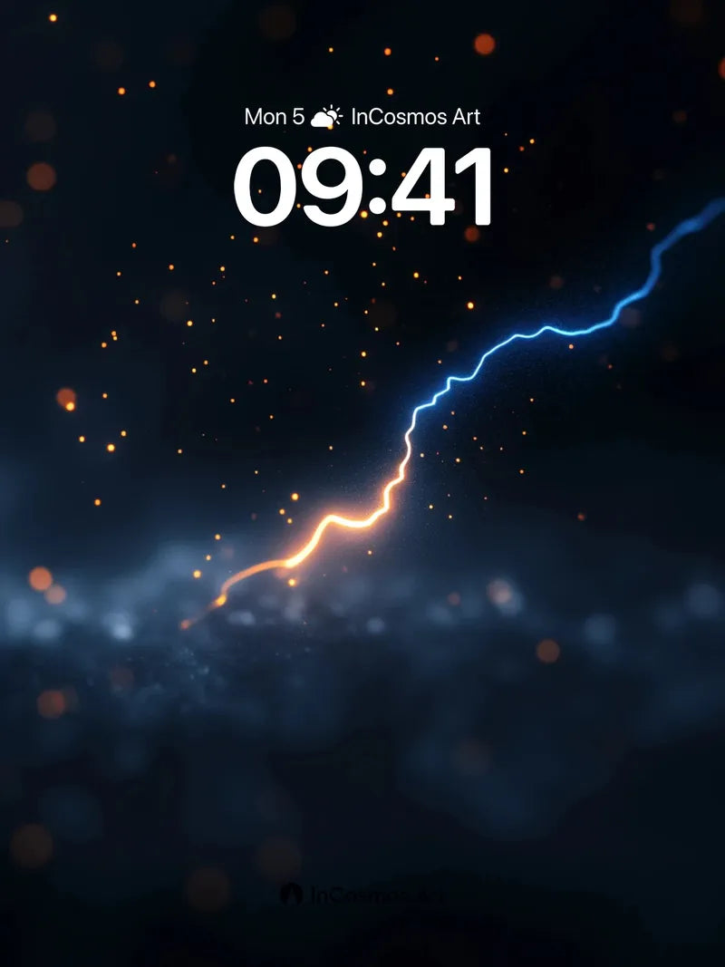Electric Storm Wallpaper with Golden Sparks