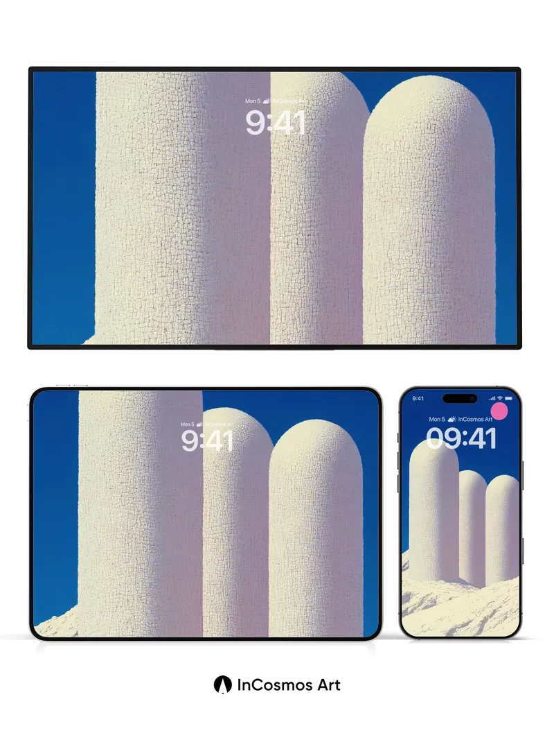 Surreal Pillar Wallpaper with Textured Light