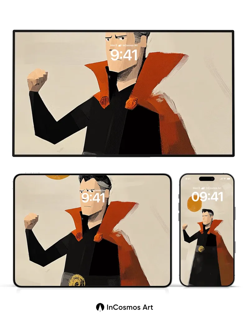 Solemn Oracle Wallpaper with Floating Orb