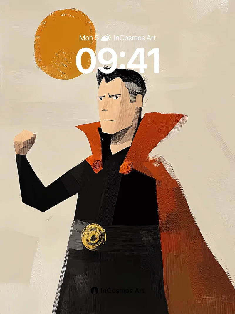 Solemn Oracle Wallpaper with Floating Orb