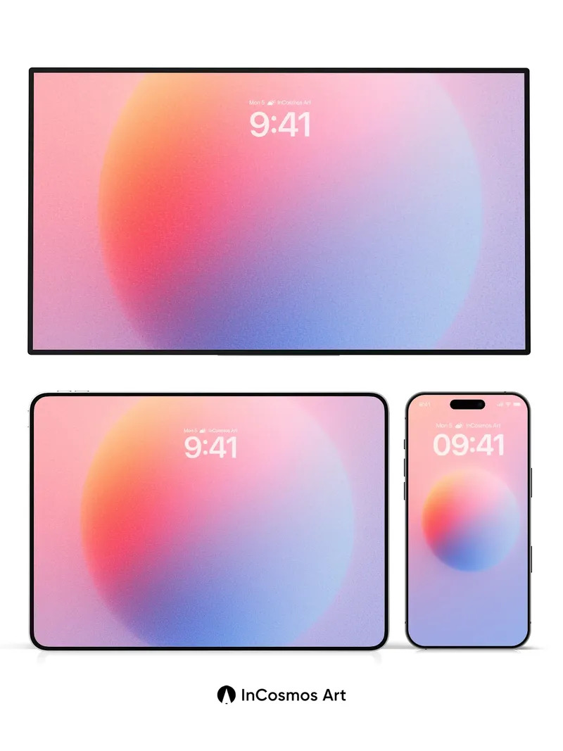Serene Gradient Sphere Wallpaper with Ethereal Hues