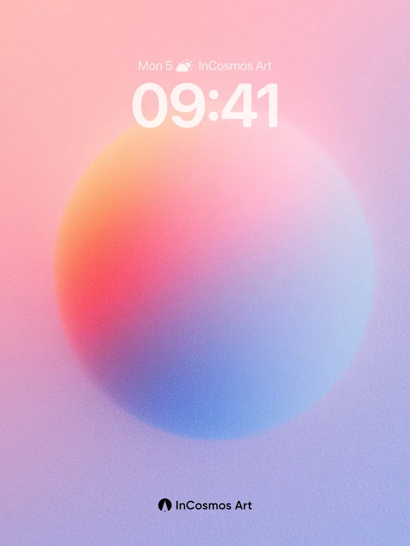 Serene Gradient Sphere Wallpaper with Ethereal Hues