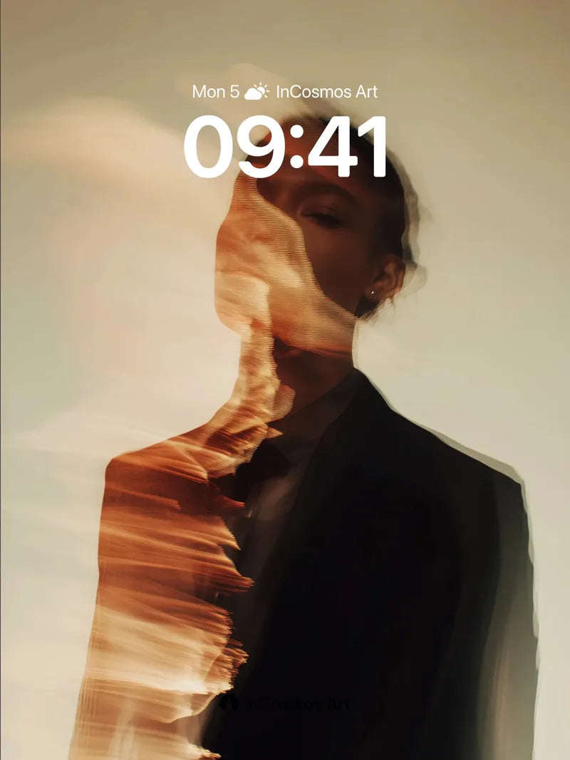 Surreal Silhouette Wallpaper with Light Fractures wallpaper for iPhone, iPad & Mac
