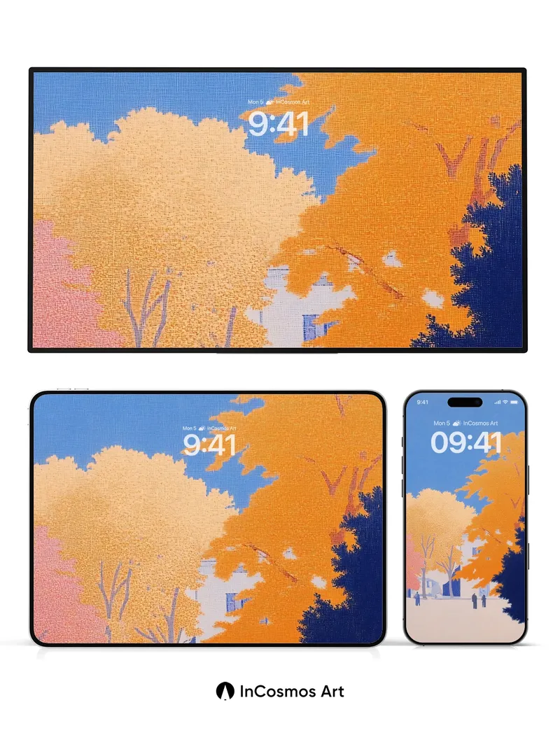 Autumn Hush Wallpaper with Whispering Canopy