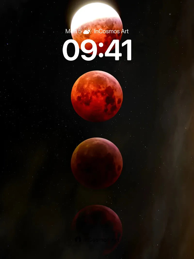 Blood Moon Sequence Wallpaper in Cosmic Stillness