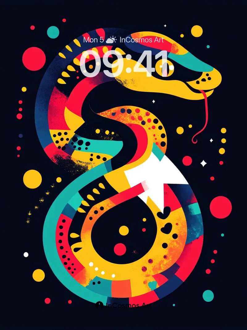 Electric Serpent Wallpaper with Cosmic Dots