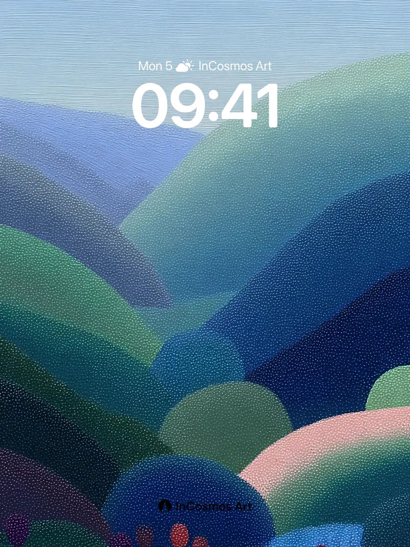 Serenity Wave Wallpaper with Polka-Dot Whispers