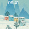Winter Wonderland Village Background wallpaper for iPhone, iPad & Mac